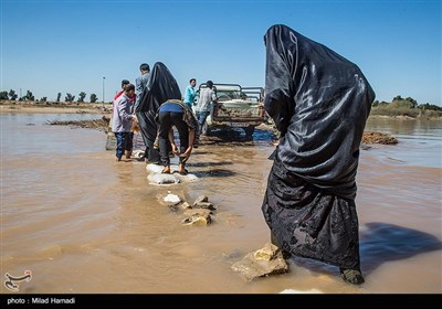 رودخانه،پل،طغيان،خوزستان