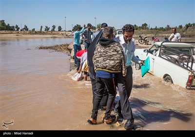 رودخانه،پل،طغيان،خوزستان
