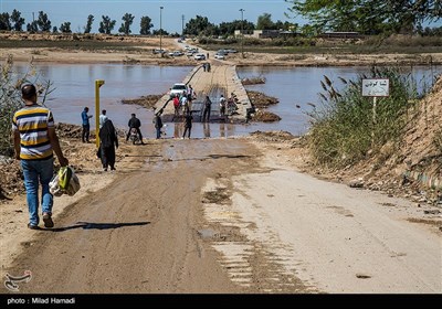رودخانه،پل،طغيان،خوزستان