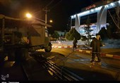 ضدعفونی معابر پرتردد سنندج توسط سپاه به روایت تصویر