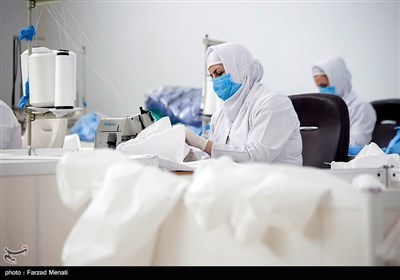 کارخانه تولید ماسک و البسه اتاق عمل در کرمانشاه
