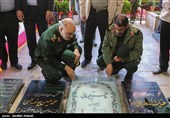 حضور سردار سرلشکر حسین سلامی  فرمانده کل سپاه پاسداران  در گلزار شهدای کرمان 