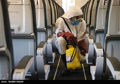 ضدعفونی کردن هواپیما در کرمان
