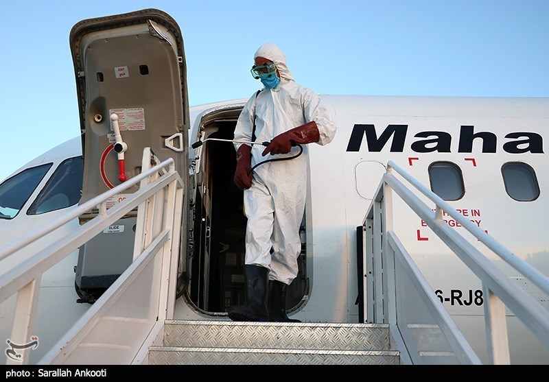 ضدعفونی هواپیما و ترمینال فرودگاه بین‌المللی کرمان به روایت تصویر