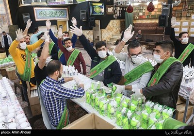 بسته بندی و توزیع شش هزار مواد ضدعفونی کننده در دولت آباد تهران