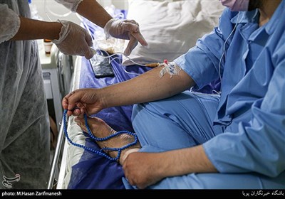 بخش ویژه بیماران کرونا در بیمارستان هاجر ارتش