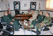 دیدار فرماندهان قرارگاه سپاه و مرزبانی کردستان به روایت تصویر