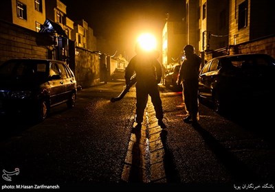 Iranian Firefighters Use Novel Equipment for Disinfecting Streets