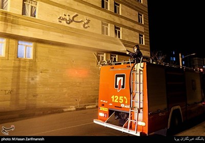 Iranian Firefighters Use Novel Equipment for Disinfecting Streets