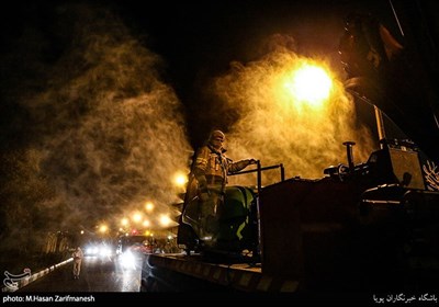 Iranian Firefighters Use Novel Equipment for Disinfecting Streets