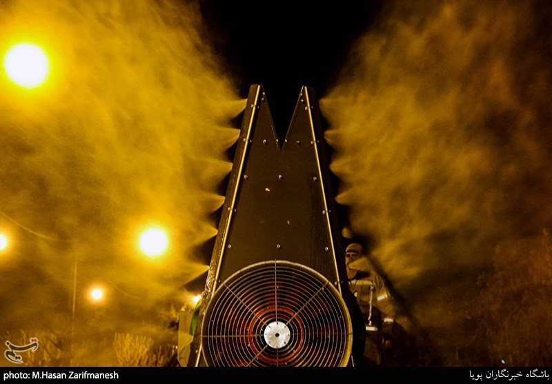 Iranian Firefighters Use Novel Equipment for Disinfecting Streets