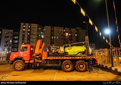 Iranian Firefighters Use Novel Equipment for Disinfecting Streets