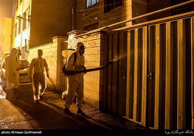 Iranian Firefighters Use Novel Equipment for Disinfecting Streets