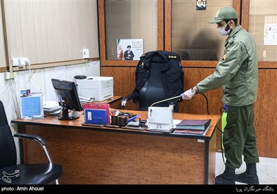 پیشگیری از شیوع کرونا در مقرهای نیروی انتظامی