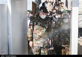 امیر سرتیپ کیومرث حیدری فرمانده نیروی زمینی ارتش در رزمایش ارتش برای پیشگیری و پایش شیوع ویروس کرونا