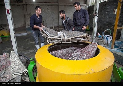 رونق قالیشویی در کرمانشاه