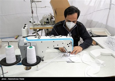 کارگاه تولید ماسکهای بهداشتی در همدان