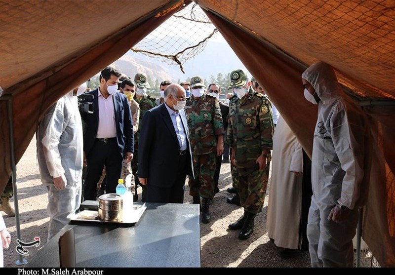 کرمان| رزمایش لبیک یا خامنه‌ای ارتش در مقابله با کرونا به روایت تصویر
