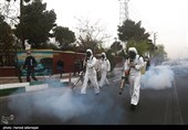 عملیات ضدعفونی معابر عمومی  و شهری محله نبرد تهران