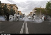 عملیات ضدعفونی معابر عمومی  و شهری محله نبرد تهران