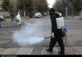عملیات ضدعفونی معابر عمومی  و شهری محله نبرد تهران