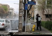 عملیات ضدعفونی معابر عمومی  و شهری محله نبرد تهران