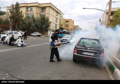 عملیات ضدعفونی معابر عمومی و شهری محله نبرد تهران