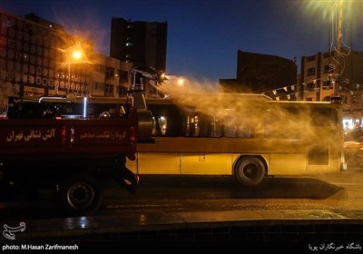 ضدعفونی معابر با تجهیزات جدید آتش نشانی