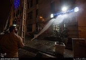 ضدعفونی معابر شمالی تهران  توسط نیروهای گردان جماران یگان ویژه فاتحین
