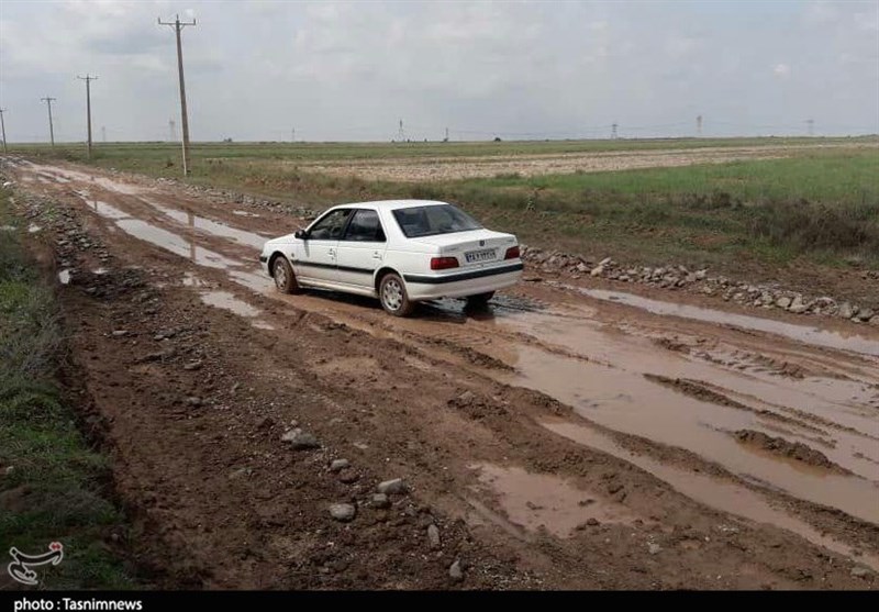 خوزستان|مشکل ارتباطی جاده روستای البونیس بخش بامدژ پس باران+ تصاویر