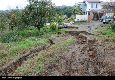 رانش زمین در روستای بازنشین سفلی رحیم آباد-گیلان