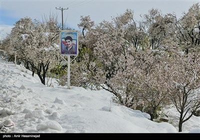 بهار برفی در روستاهای اطراف قم