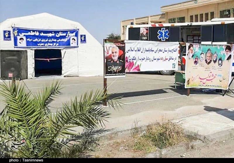 بیمارستان صحرایی نیروی دریایی سپاه در منطقه سیل‌زده زهلکوت افتتاح شد