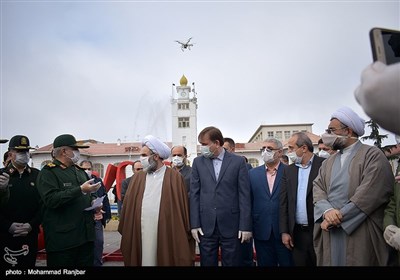 سردار محمد عبدالله‌پور فرمانده سپاه قدس گیلان و آیت‌الله رسول فلاحتی نماینده ولی‌فقیه در استان گیلان و ارسلان زارع استاندار گیلان