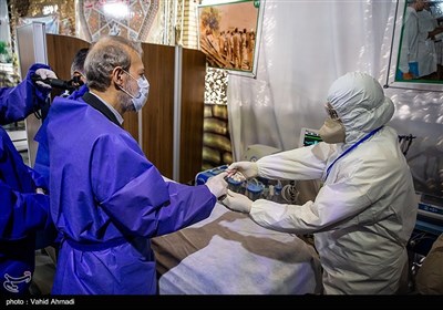 بازدیدعلی لاریجانی رئیس مجلس شورای اسلامی از رزمایش دفاع بیولوژیک نیروی زمینی سپاه