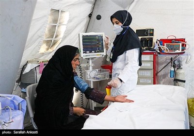 بیمارستان صحرایی سپاه در شهر سیلزده زهکلوت - کرمان