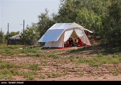 اسکان موقت سیلزدگان در روستای تکل حسن رودبار -کرمان