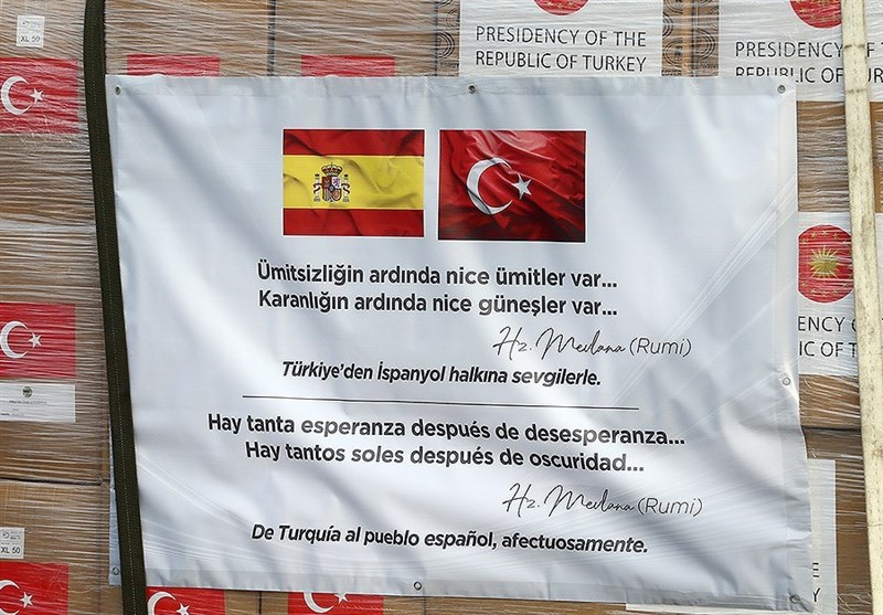 ارسال کمک‌های پزشکی ترکیه به اسپانیا و ایتالیا