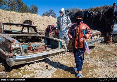 پایش سلامت اهالی و ضدعفونی کردن روستای لهک