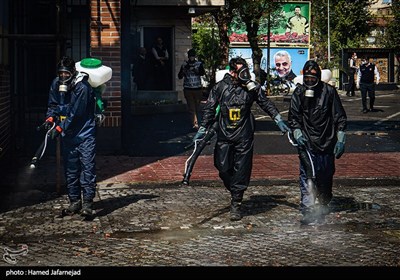 ضد عفونی میدان حسن آباد تهران برای جلوگیری از ویروس کرونا 