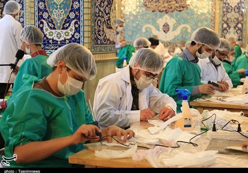 کارگاه تولید ماسک در حسینیه بنی فاطمه (س) اصفهان به روایت تصاویر