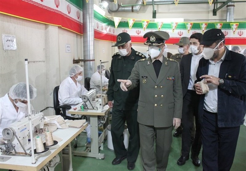 افتتاح خط تولید «ماسک فیلتردار یونی» با حضور وزیر دفاع