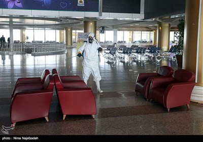 ضدعفونی کردن فرودگاه بین المللی مشهد