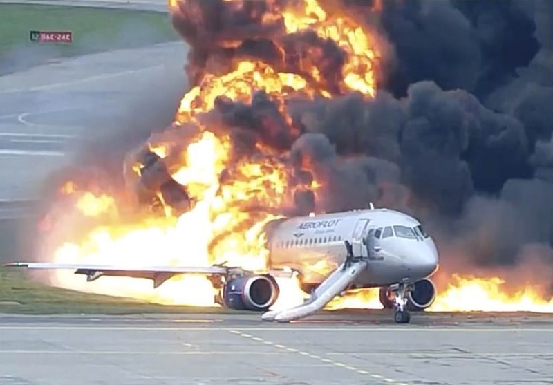 Russia Releases Footage of Airliner Skidding along Runway in Ball of Fire (+Video)