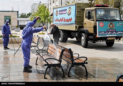 ضدعفونی راه آهن تهران توسط نیروی زمینی ارتش