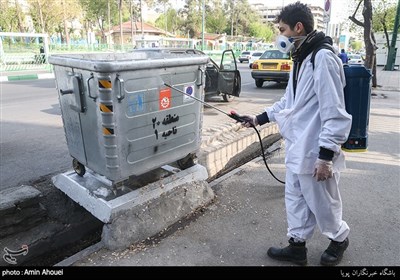 گندزدایی محوطه ی بیرونی بیمارستان فیروزآبادی(شهرری)