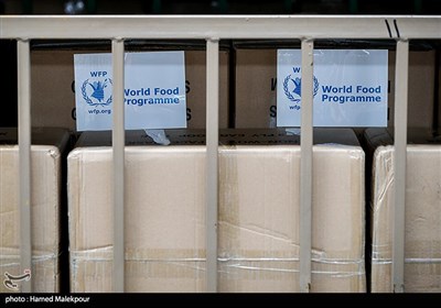مراسم اهداء کمک‌های بشر دوستانه برنامه جهانی غذا به ایران برای مقابله با ویروس کرونا