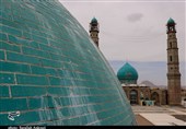 گنبد لاجوردی امامزاده سیدمحمد بردسیر از فراز بلندترین مناره ایران به روایت تصویر