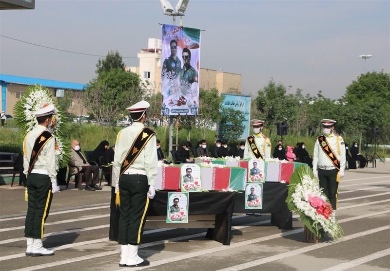 پیکر مطهر خلبانان شهید عیدی و اسلامی‌ ملکی تشیع شد