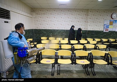 ضدعفونی بیمارستان های تهران توسط بسیجیان پدافند زیستی سردار شهید حسین اسدالهی